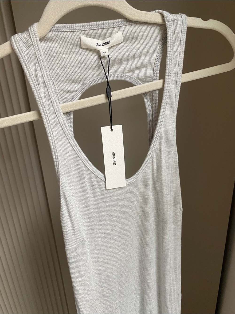 Joah Brown grey Open-Back Mini Dress M NWT - Picture 4 of 7
